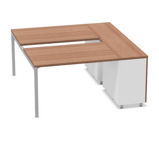 Gamba ad U Composizione 2 Scrivanie P. 80 CM Bench con Armadi con Ante